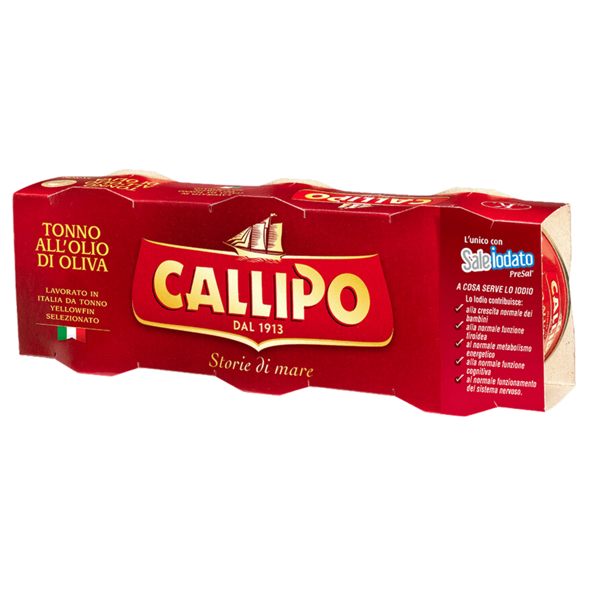 Callipo Tuna in Olive Oil 3 × 80g Italian yellowfin tuna pack