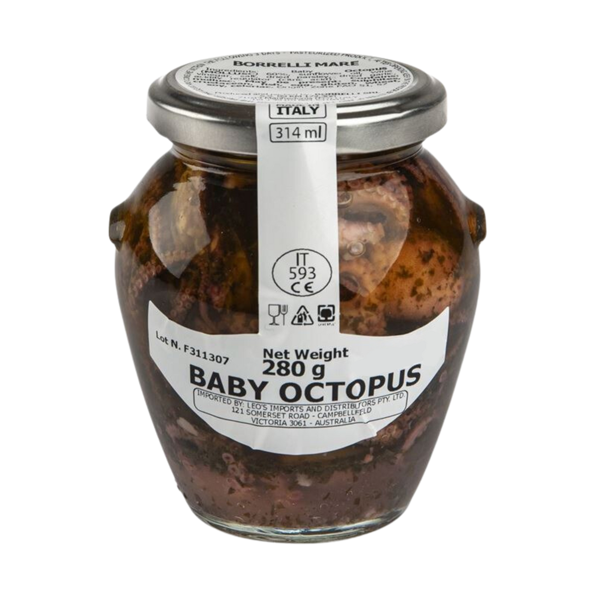 Borrelli Mare Baby Octopus 280g marinated Italian octopus