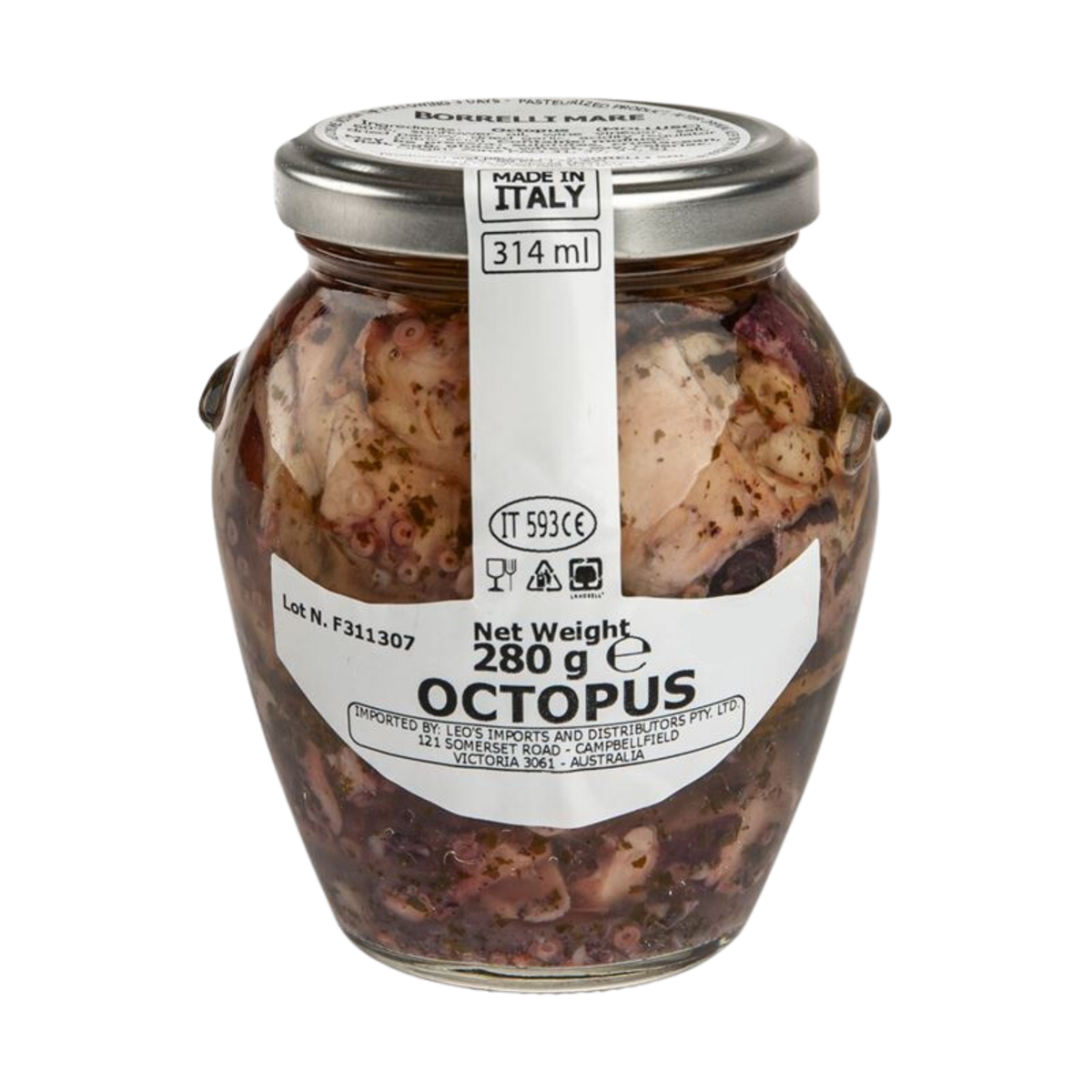 Borrelli Mare Marinated Octopus 280g jar