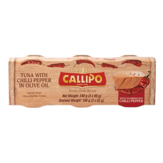 Callipo Tuna with Chilli Pepper in Olive Oil 3 × 80g cans