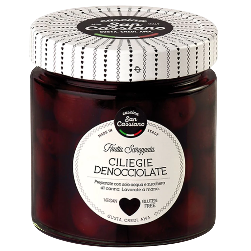 Cascina San Cassiano Pitted Cherries in Syrup 410g jar