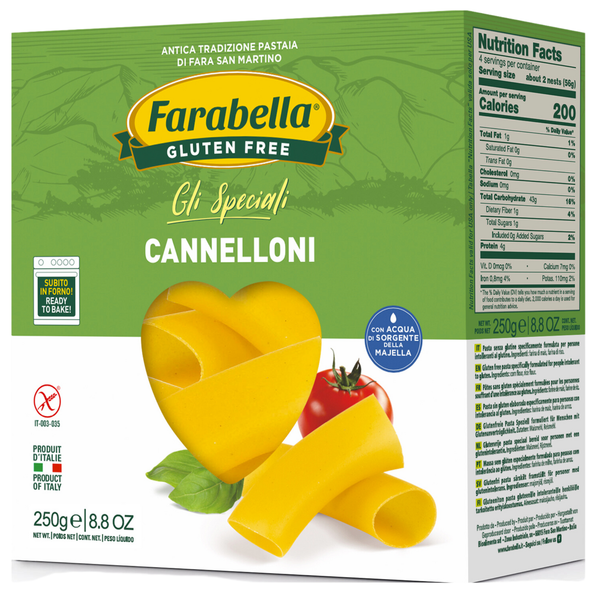 Farabella Gluten Free Cannelloni 250g