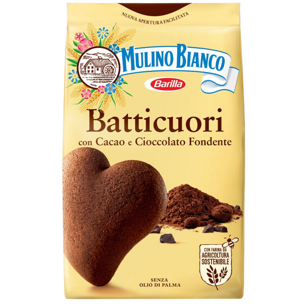 Mulino Bianco Batticuori 350g Italian heart-shaped biscuits with chocolate