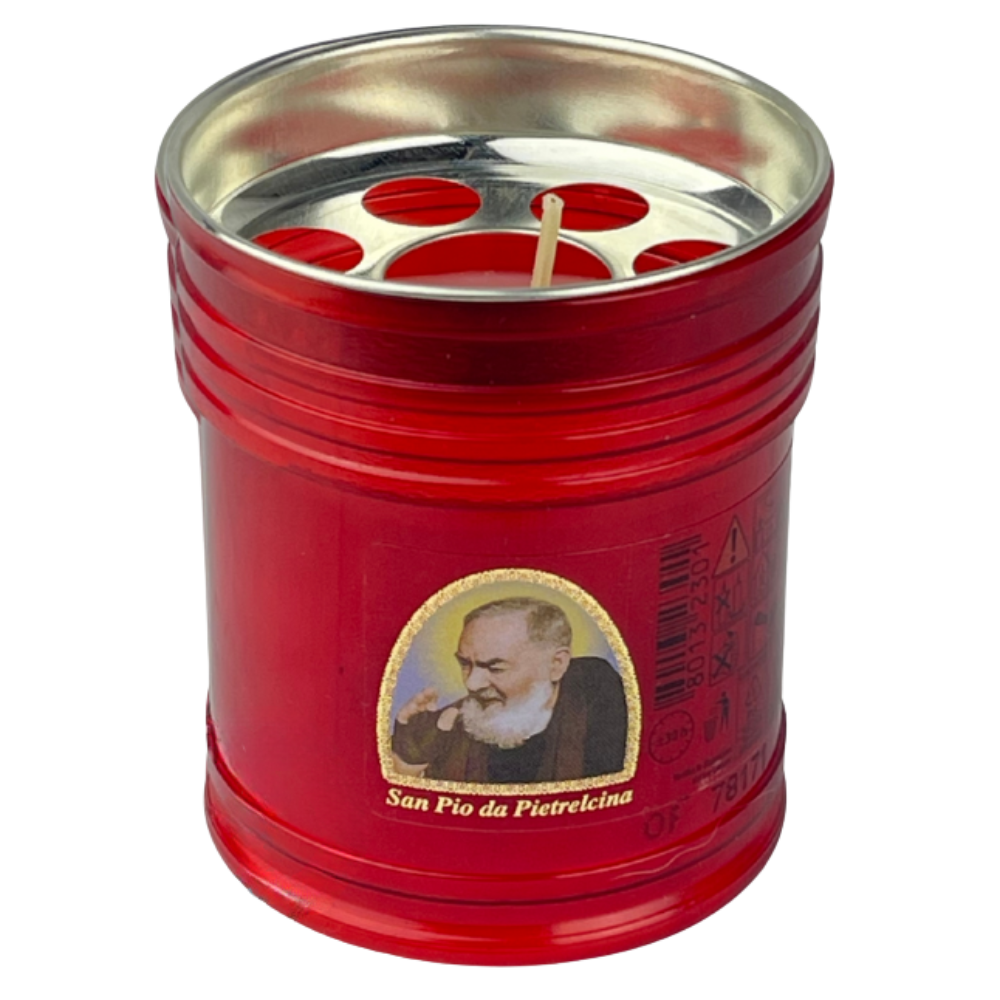 Padre Pio Red Devotional Candle 8cm