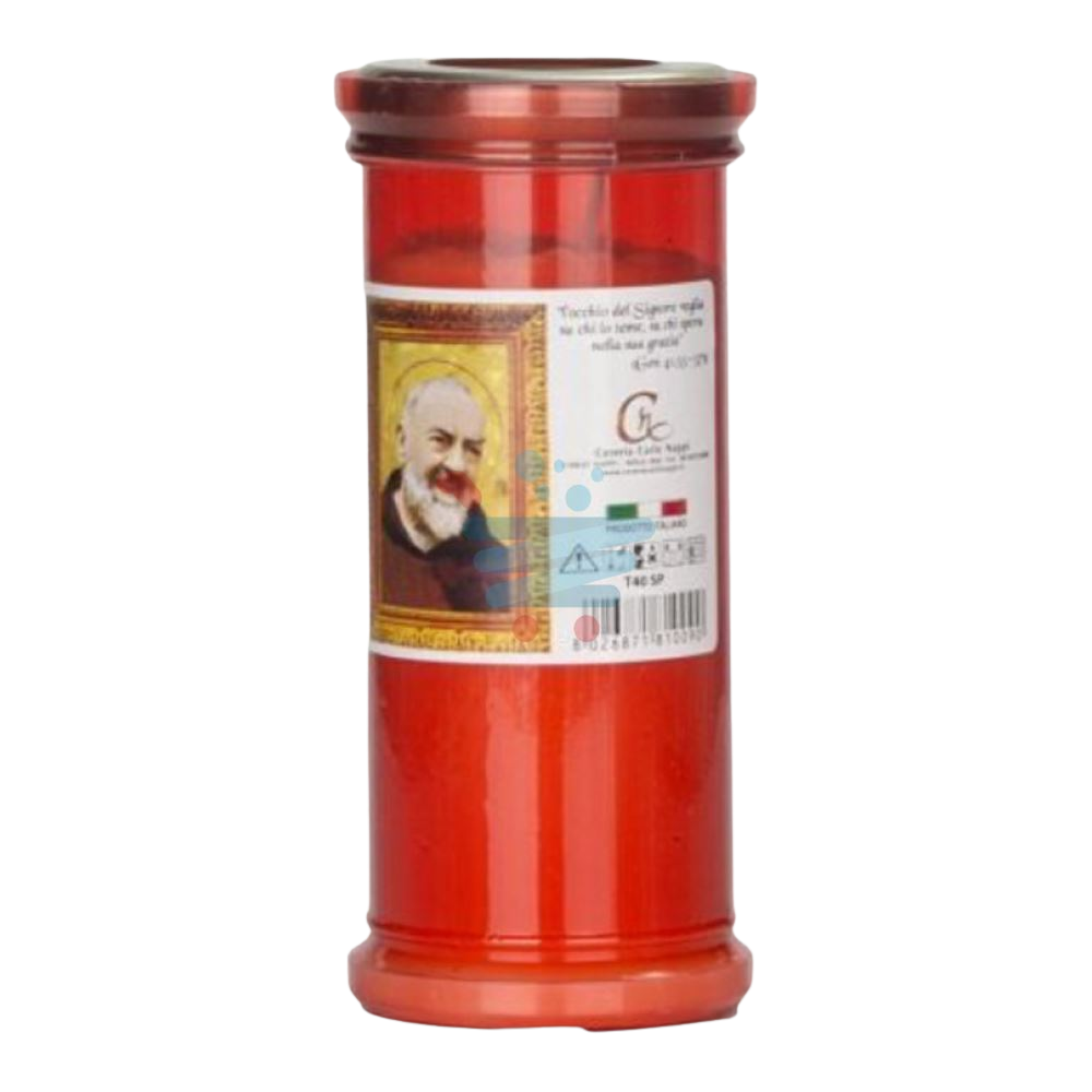 Padre Pio Red Devotional Candle 16cm