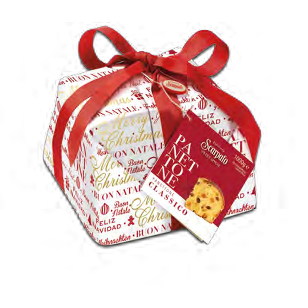 Scarpato Panettone Raisins & Candied Fruit Handwrapped 750g 2026 packaging