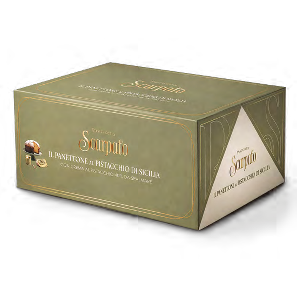 Scarpato Panettone Pistachio with Pistachio Cream Jar 950g 2026 packaging