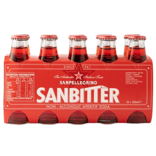 Sanpellegrino Sanbitter 10 x 100mL non-alcoholic Italian aperitif bottles