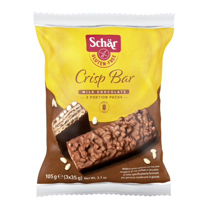 Schar Gluten Free Milk Chocolate Crisp Bar 105g gluten-free chocolate bar